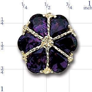 A4410 14K SLIDE WITH 6 PEAR SHAPE AM 
